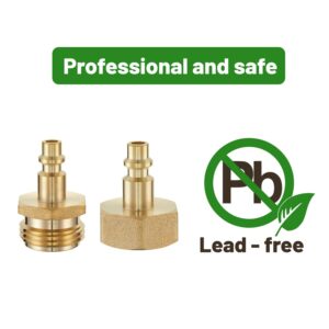 Litorange Lead-Free Brass Winterize Sprinkler Systems: Air Compressor Hose Water Faucet Blow Out Adapter Fitting For RV, Travel Trailer, Boat & Camper（a couple）