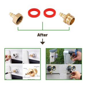 Litorange Lead-Free Brass Winterize Sprinkler Systems: Air Compressor Hose Water Faucet Blow Out Adapter Fitting For RV, Travel Trailer, Boat & Camper（a couple）