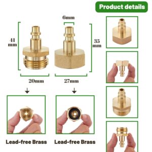 Litorange Lead-Free Brass Winterize Sprinkler Systems: Air Compressor Hose Water Faucet Blow Out Adapter Fitting For RV, Travel Trailer, Boat & Camper（a couple）