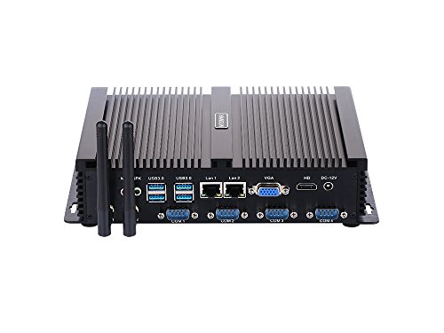 HUNSN Fanless Industrial PC, Mini Computer, Intel Core I5 3317U, Windows XP / 11 or Linux Ubuntu, IM02, VGA, HDMI, 2 x LAN, 4 x COM RS232, 4 x USB2.0, 4 x USB3.0, 8G RAM, 512G SSD, 1TB HDD