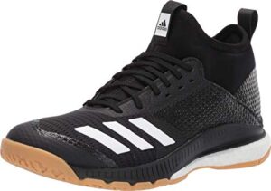 adidas women's crazyflight x 3 mid volleyball shoe, black/white/gum, 8 m us