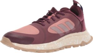 adidas women's response trail x running shoe, maroon/linen/raw pink, 7.5 m us