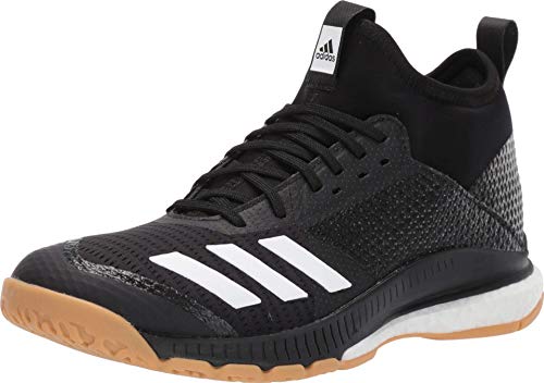 adidas Women's Crazyflight X 3 Mid Volleyball Shoe, Black/White/Gum, 6 M US