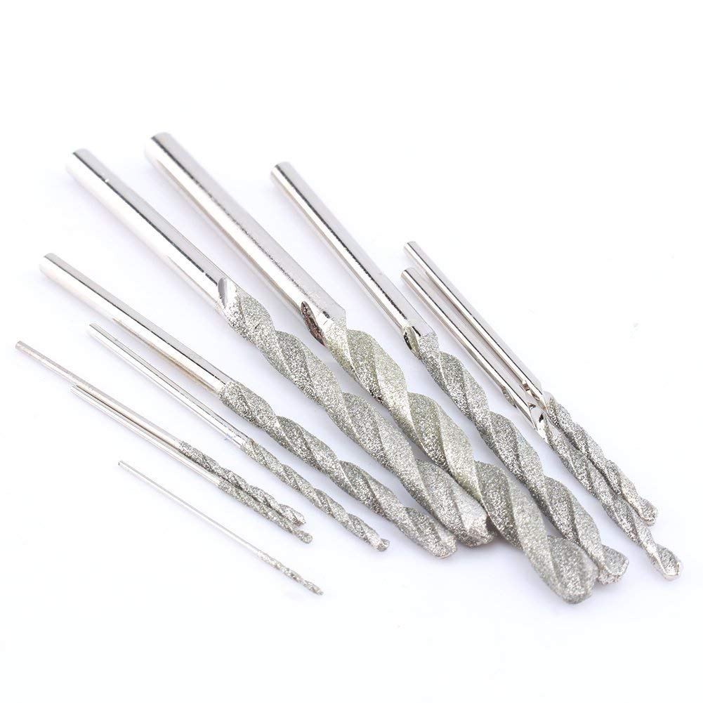 Acogedor 10Pcs Diamond Tipped Drill Bit Set Twist Drill Bits for Glass Tile Stone, 0.8mm / 1.0mm / 1.2mm / 1.5mm / 1.8mm / 2.0mm / 2.5mm / 3.0mm / 3.5mm / 4.0mm