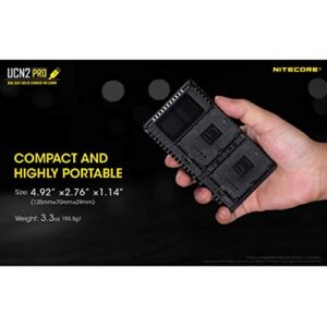 NITECORE UCN2 Pro Dual-Slot Fast Digital USB Charger Compatible with Canon LP-E6N Camera Batteries for Canon EOS 80D & EOS 7D Mark II