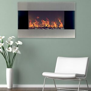 northwest electric fireplace with wall mount and remote, 36 inch, 36", black stainless steel