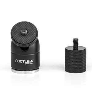 grifiti nootle music mic stand adaptor 5/8” 27 female to 1/4” 20 male and mini ball head for cameras, phone and tablet mounts