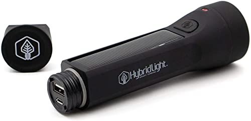 HYBRIDLIGHT Journey 300 Solar LED Waterproof Flashlight with USB Phone Charger, Black