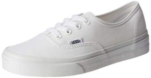 vans 0ee3woo: authentic true white unisex skateboard sneakers, 10 women/8.5 men