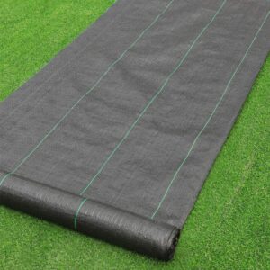 petgrow heavy duty weed barrier landscape fabric for outdoor gardens, non woven weed blockr fabric - garden landscaping fabric roll - weed control fabric in rolls(3ftx100ft)
