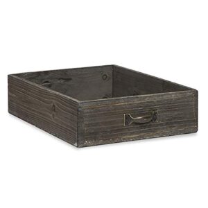 the lucky clover trading antique wood tray with drawer handle -13in
