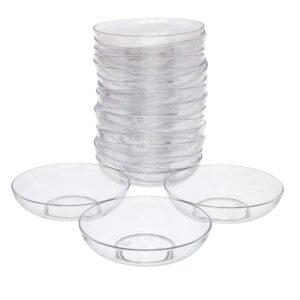 royal imports 6" clear plastic saucer plant drip tray, low pie plate, floral flower dish, wedding, party, home and holiday decor, 24 pack