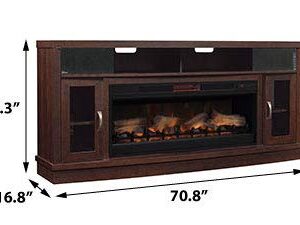 ClassicFlame Deerfield Freestanding Cabinet & 42" Linear Firebox - Antique Brown Cherry, 42MMS90151-PC84 & 42II042FGT