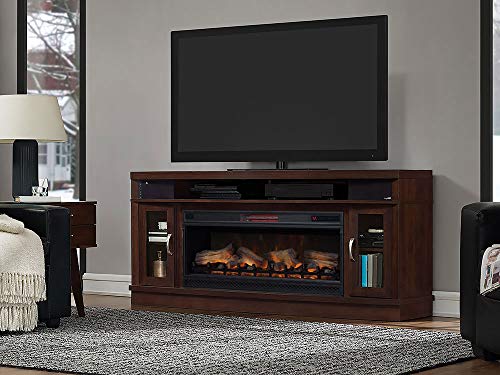 ClassicFlame Deerfield Freestanding Cabinet & 42" Linear Firebox - Antique Brown Cherry, 42MMS90151-PC84 & 42II042FGT