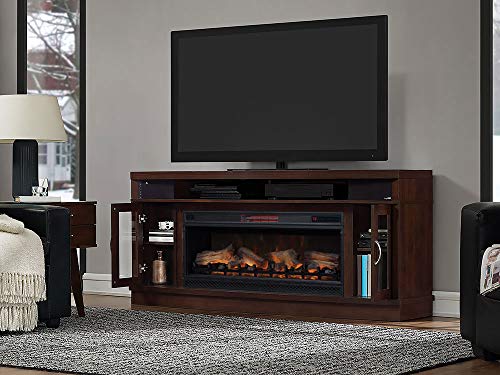 ClassicFlame Deerfield Freestanding Cabinet & 42" Linear Firebox - Antique Brown Cherry, 42MMS90151-PC84 & 42II042FGT