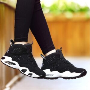 LEADER SHOW Womens Casual Fashion Sneakers Breathable Gym Running Sports Walking Shoes (8, Black)