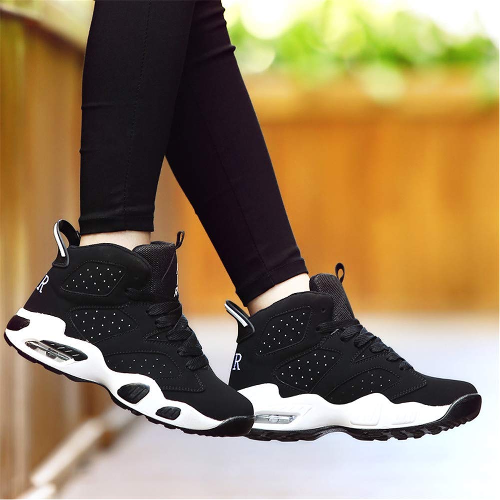 LEADER SHOW Womens Casual Fashion Sneakers Breathable Gym Running Sports Walking Shoes (8, Black)