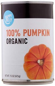 amazon brand - happy belly organic 100% pumpkin, canned, 15 ounce (pack of 1)