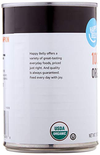 Amazon Brand - Happy Belly Organic 100% Pumpkin, Canned, 15 ounce (Pack of 1)