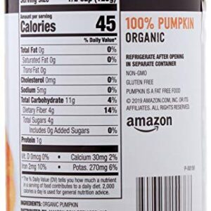 Amazon Brand - Happy Belly Organic 100% Pumpkin, Canned, 15 ounce (Pack of 1)