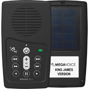 king james version (kjv) audio bible narrated by paul mims on the envoy 2s handheld solar player by megavoice