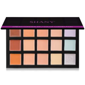 shany cream concealer foundation color corrector makeup palette with mirror - 12 color cosmetics palette - concealer