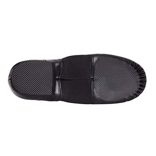 ARCLIBER Unisex Dance Shoes Leather Upper Slip-On Jazz Shoes for Women Men 5.5M Black