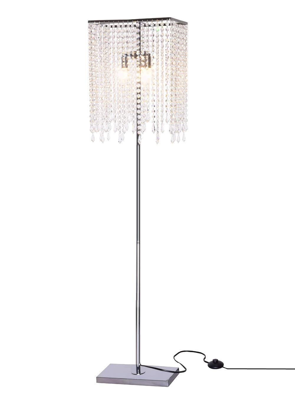 GDLMA Floor Lamp, Crystal Lava Lamp, Raindrop Standing Light for Bedroom, Living Room or Gift Silver