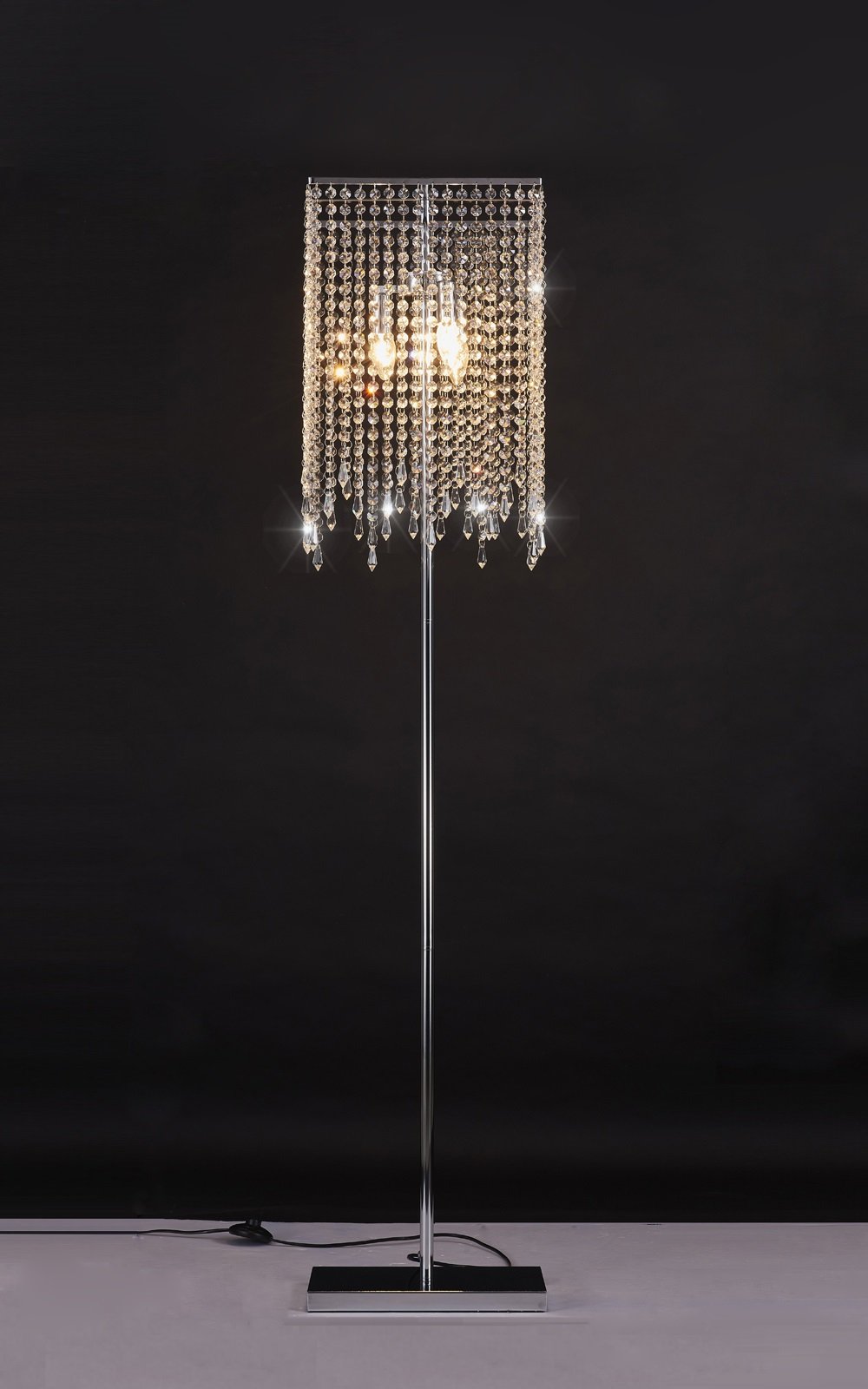 GDLMA Floor Lamp, Crystal Lava Lamp, Raindrop Standing Light for Bedroom, Living Room or Gift Silver