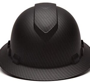 Pyramex Ridgeline Full Brim Hard Hat, Vented, 4-Point Ratchet Suspension, Matte Black Graphite Pattern