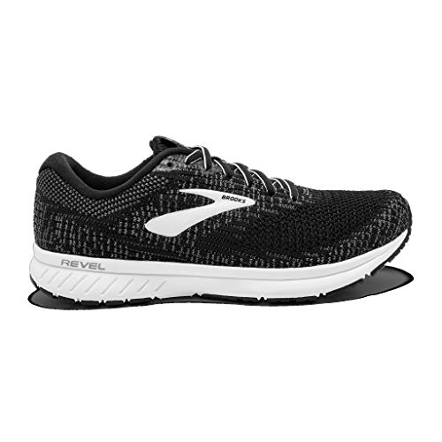 Brooks Womens Revel 3 Running Shoe - Black/Blackened Pearl/White - B - 11.5