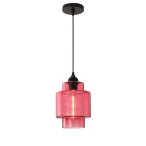 yfmyy edison bulb hanging light bedroom restaurant nordic simple droplight modern vintage pendant lamp colorful glass pendant lighting (pink, d)