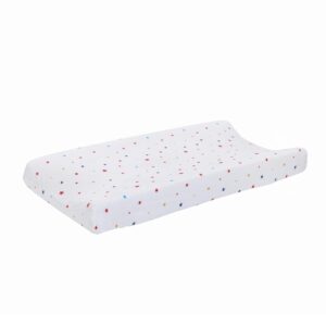 ed ellen degeneres doodle dog - changing pad cover, multi star print, ivory, royal, red, yellow