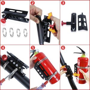 MFC Roll Bar Aluminum Fire Extinguisher Mount Kit Compatible with for Jeep Wrangler TJ JK JKU JL Gladiator JT UTV Polaris RZR Ranger