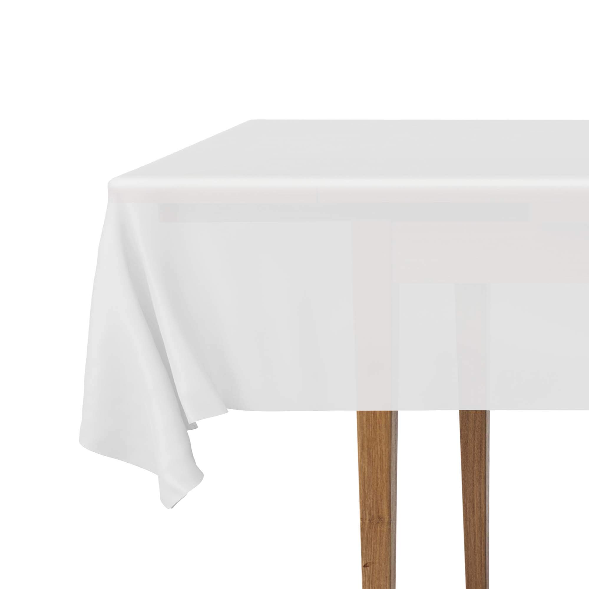 DecorRack 2 Rectangular Tablecloths BPA-Free Plastic, 54 x 108 inch, Dining Table Cover Cloth Rectangle for Parties, Picnic, Camping and Outdoor, Disposable or Reusable in White (2 Pack)