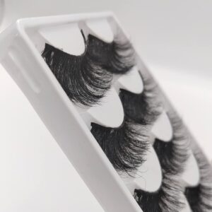 5 Pairs 3D Mink Lashes Natural Fluffy False Eyelashes 25mm Long Strip Lashes Handmade Cruelty-Free Fake Eyelashes for Makeup (K02)