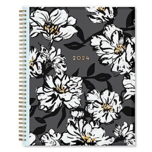 blue sky 2024 weekly and monthly planner, january - december, 8.5" x 11", clear pocket cover, wirebound, baccara dark (110211-24)