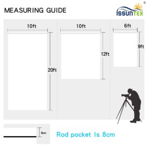 ISSUNTEX 10X20 ft Background Muslin Backdrop, Photo Studio, Collapsible High Density Screen for Video Photography and Television-White