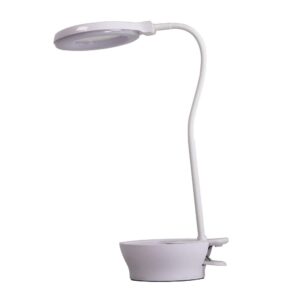 The Original Mighty Bright LED Task Light and Magnifier Lamp, Clip-On or Free-Standing, Color-Adjustable (Warm Eye-Care Light to Bright White), 2X Magnifier w/ 5X Bifocal, Touch-Activated, Dimmable