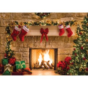 SJOLOON 10x8FT Christmas Photography Backdrops Child Christmas Fireplace Decoration Background for Photo Studio (11209)