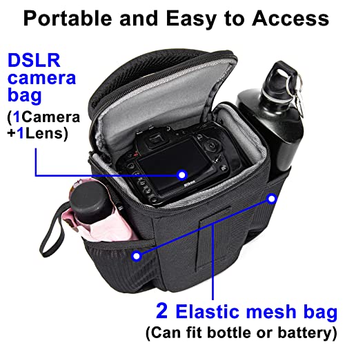 CADeN DSLR/SLR Camera Shoulder Bag Case with Adjustable Shoulder Strap, Compatible for Nikon, Canon, Sony Mirrorless Cameras Waterproof (Large)