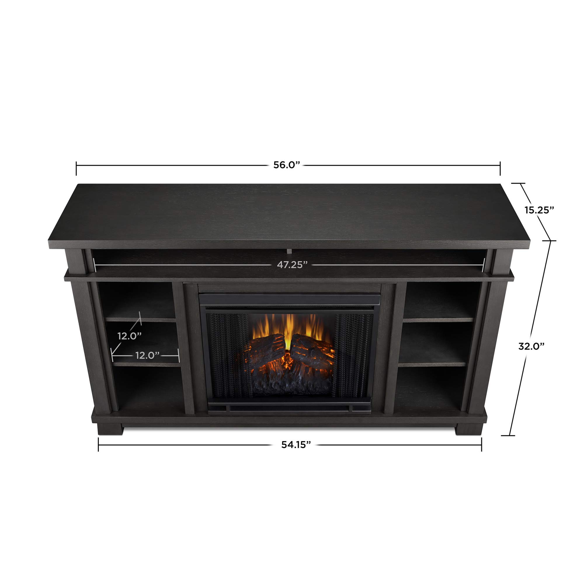 Belford 56" Electric Fireplace TV Stand in Grey by Real Flame