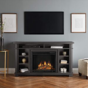 Belford 56" Electric Fireplace TV Stand in Grey by Real Flame