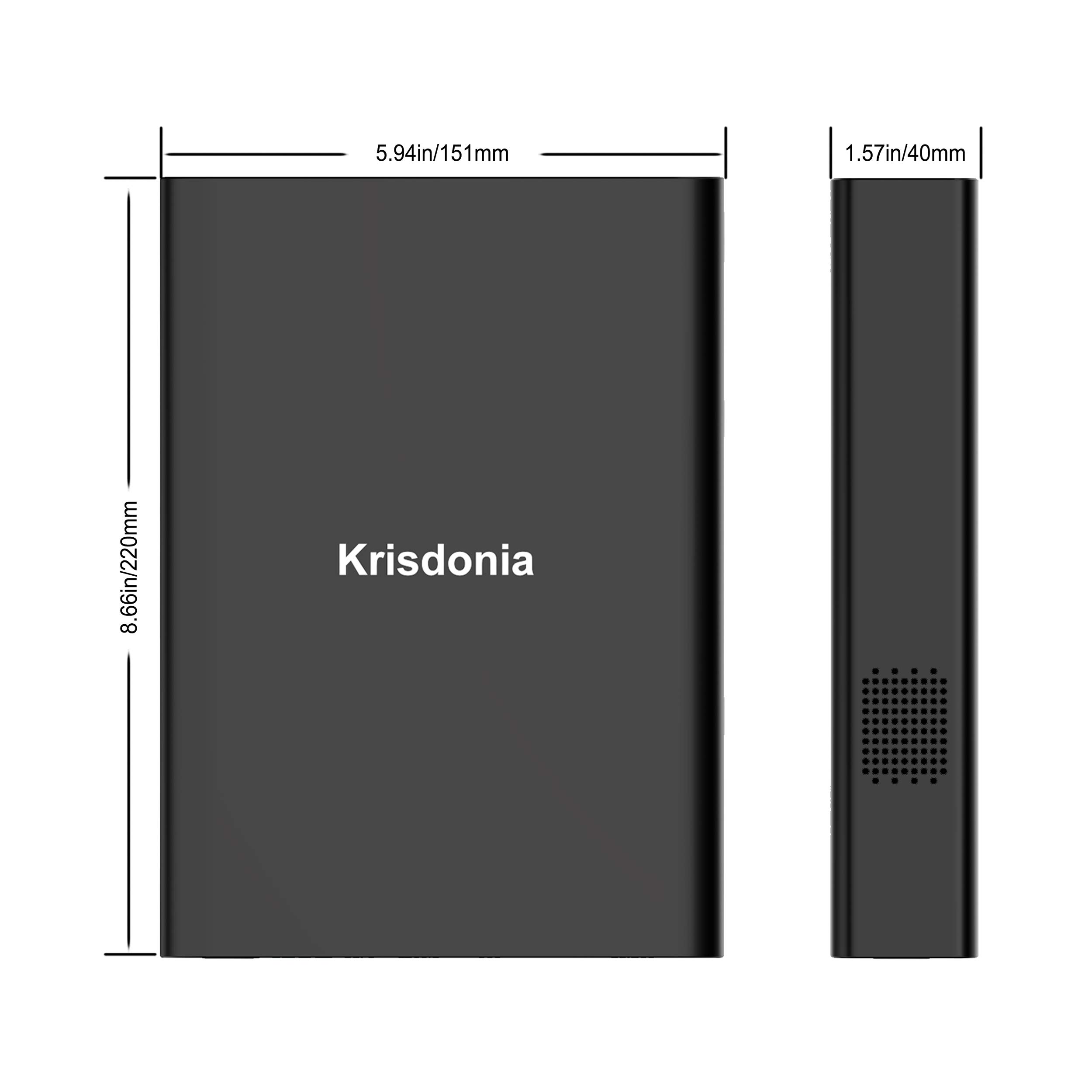 Krisdonia AC Outlet Portable Charger 60000mAh 110V/130W Laptop Power Bank with AC Outlet, 2 USB QC 3.0 and Type-C for Laptop, CPAP, Drone, Projector, Smartphone and Others