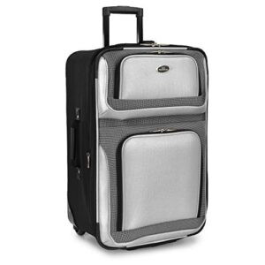 U.S. Traveler New Yorker Lightweight Softside Expandable Travel Rolling Luggage, Gray, 4-Piece Set (15/21/25/29)