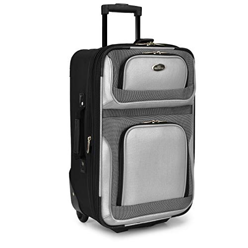 U.S. Traveler New Yorker Lightweight Softside Expandable Travel Rolling Luggage, Gray, 4-Piece Set (15/21/25/29)