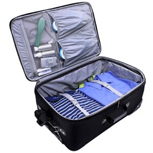 U.S. Traveler New Yorker Lightweight Softside Expandable Travel Rolling Luggage, Gray, 4-Piece Set (15/21/25/29)