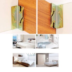 Best Award Set of 4, Heavy Duty Non-Mortise Bed Rail Fittings Wooden Bed Rail Brackets,Headboards and Foot-Boards (Set of 4,Bed Rail Bracket)