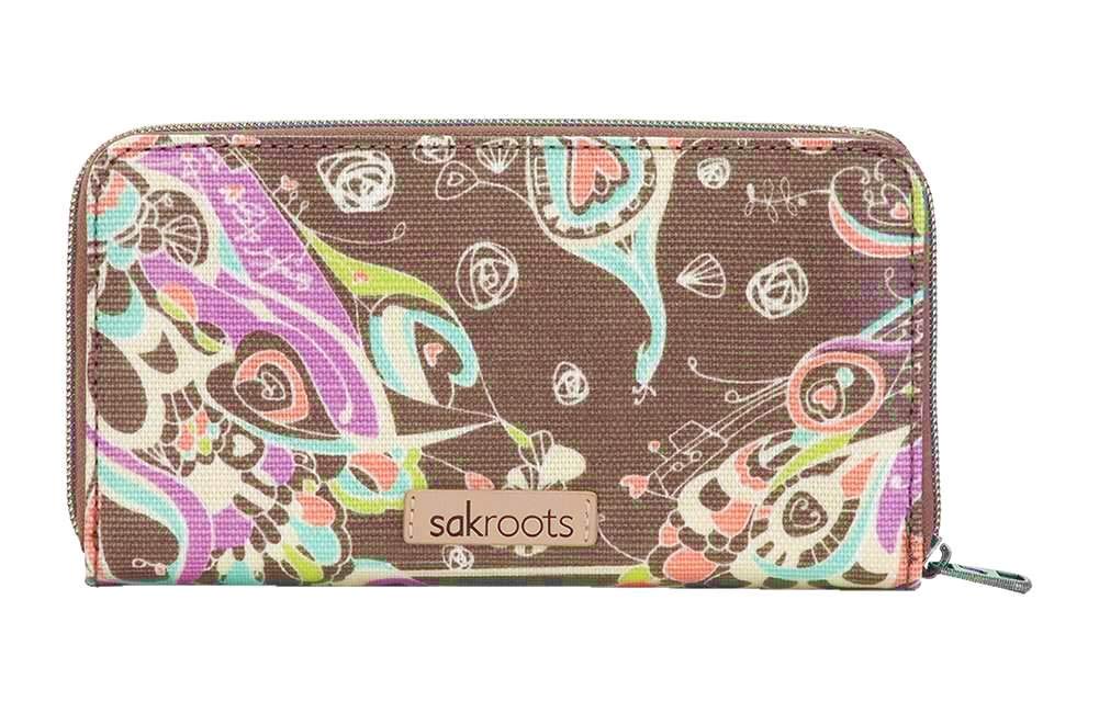 Sakroots Artist Circle Large Wallet, Slate Songbird