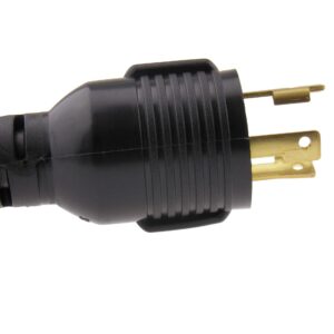 Nema L5-30 Generator Power Cord 3 Wire 10 Gauge 125v 30 Amp (Pigtail Adapter L5-30P to 5-15R)